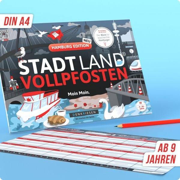 Stadt Land Vollpfosten® - Hamburg Edition - "moin Moin." - A4