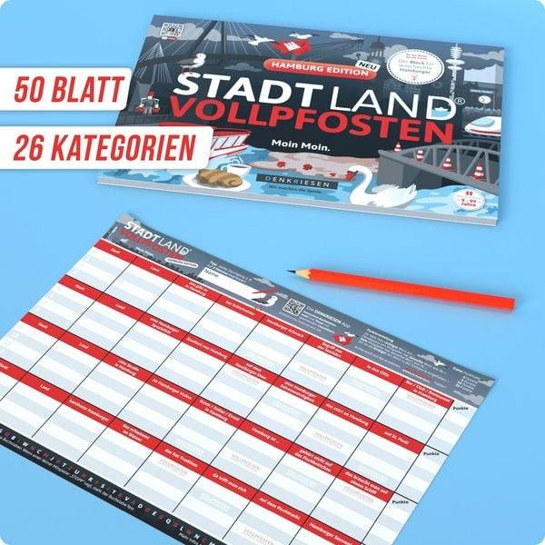 Stadt Land Vollpfosten® - Hamburg Edition - "moin Moin." - A4