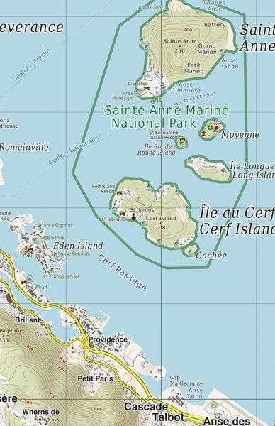 Seychellen, Freizeitkarte 1 : 50 000