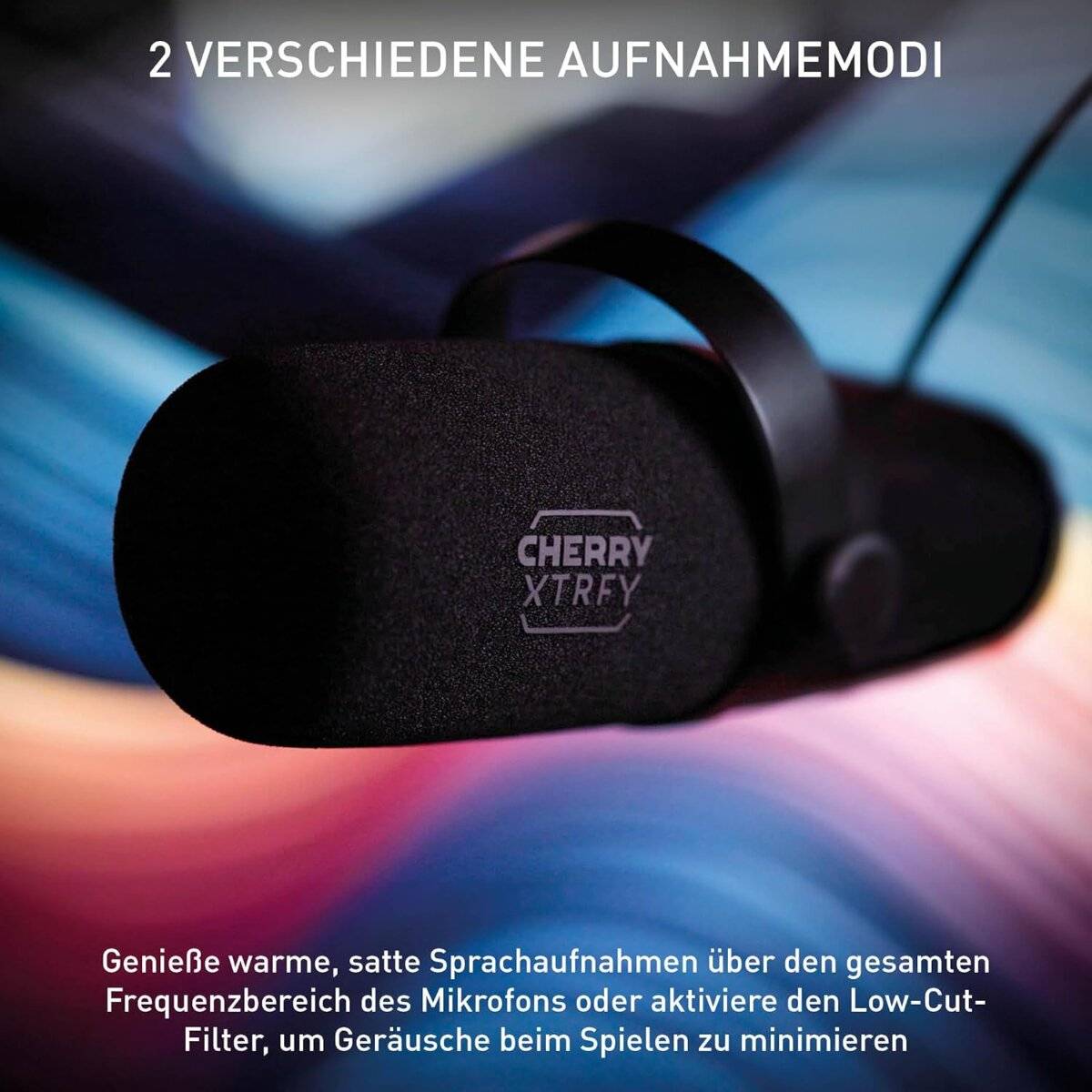 Cherry Xtrfy NGALE X Mikrofon – USB & XLR, dynamisch, Cardioid, Plug & Play