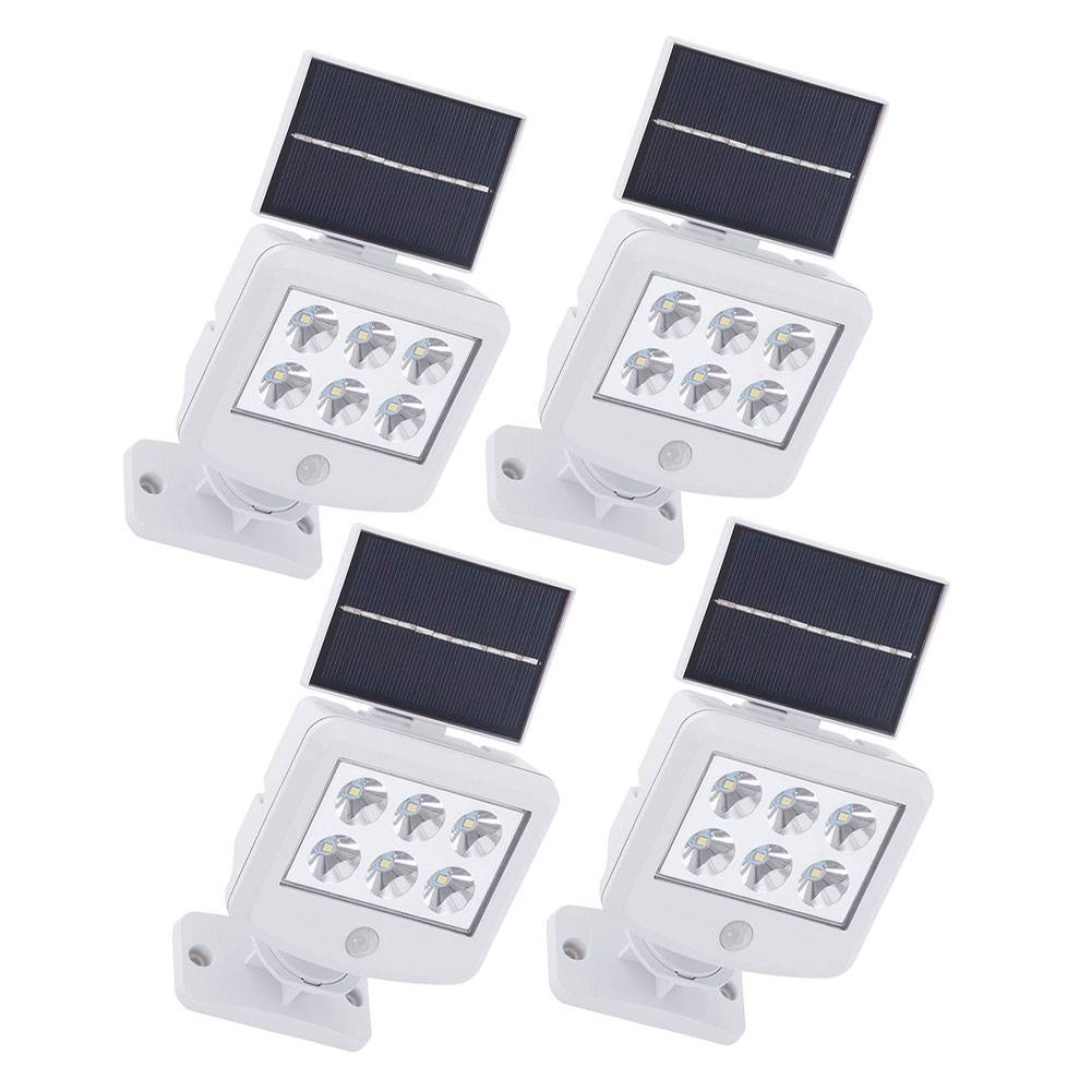 Solarlampen für Außen mit Bewegungsmelder LED Solar Wandleuchte Aussen Spot mit Bewegungsmelder Aussen, weiß, LED 0,3W 150Lm kaltweiß, LxBxH 12,8x