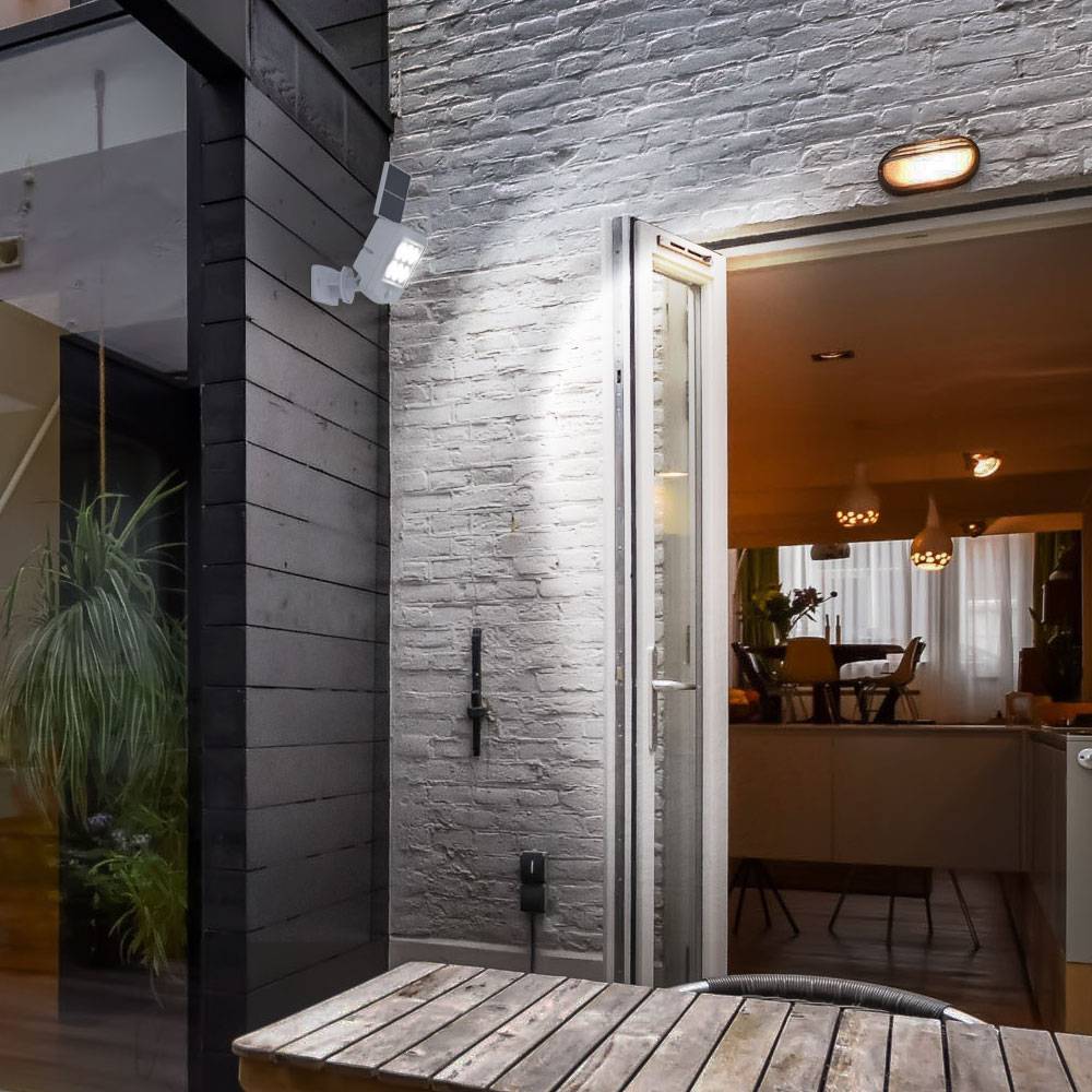 Solarlampen für Außen mit Bewegungsmelder LED Solar Wandleuchte Aussen Spot mit Bewegungsmelder Aussen, weiß, LED 0,3W 150Lm kaltweiß, LxBxH 12,8x