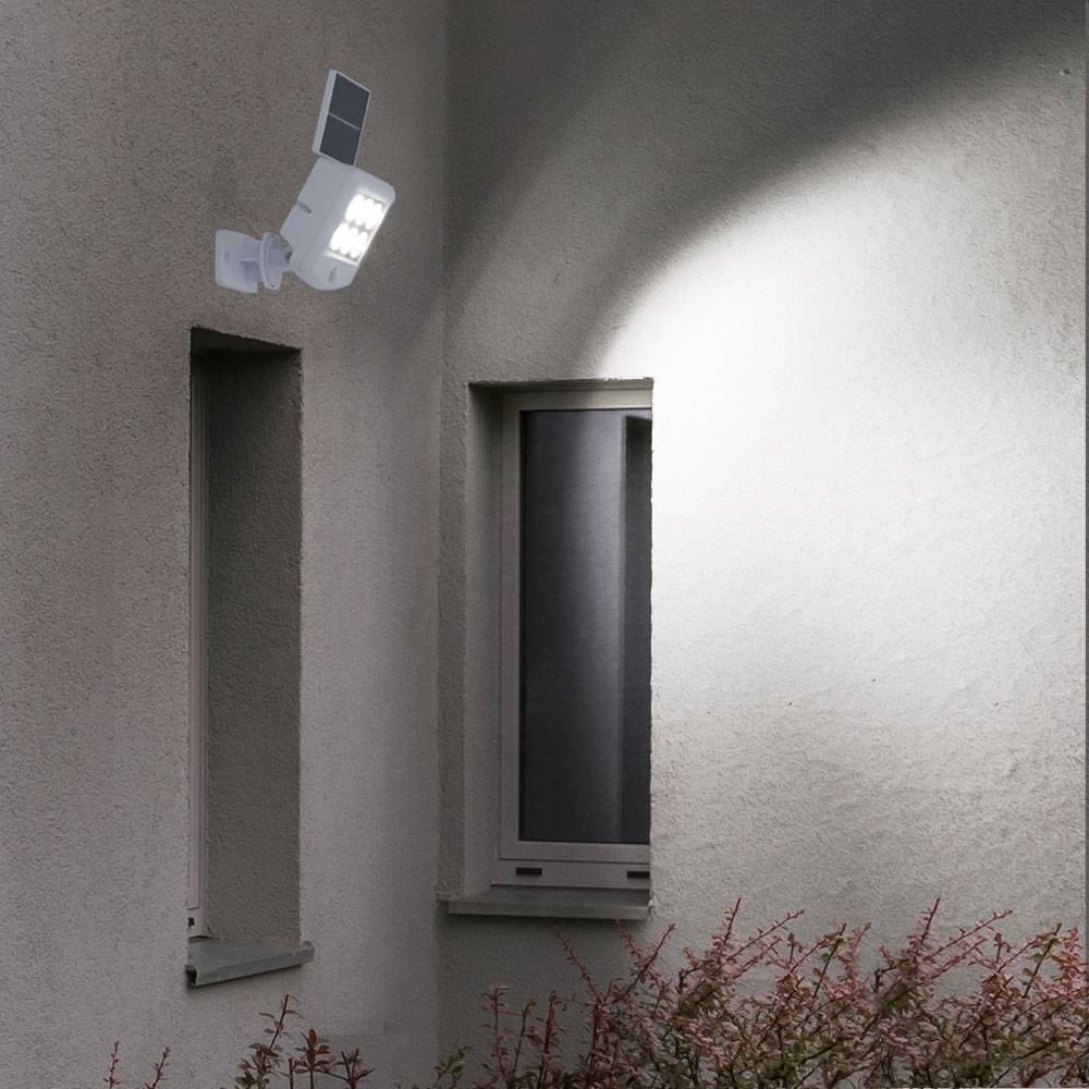 Solarlampen für Außen mit Bewegungsmelder LED Solar Wandleuchte Aussen Spot mit Bewegungsmelder Aussen, weiß, LED 0,3W 150Lm kaltweiß, LxBxH 12,8x