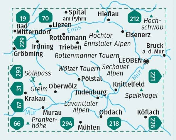 KOMPASS Wanderkarten-Set 223 Sölktäler, Rottenmanner Tauern, Seckauer Alpen (2 Karten) 1:55.000