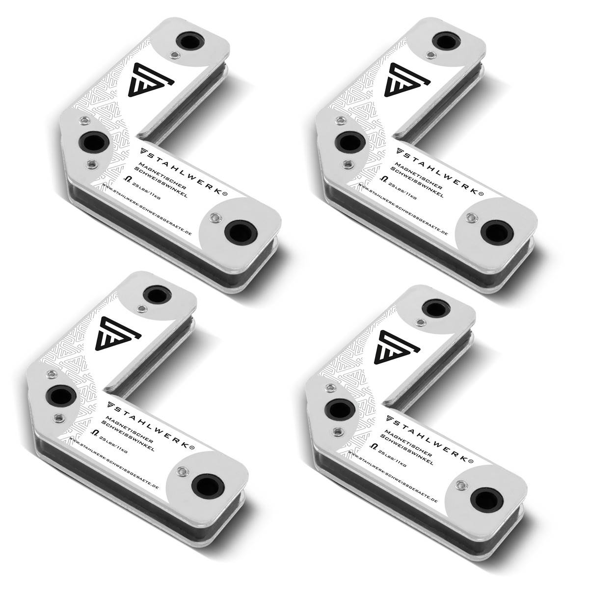 STAHLWERK Schweißwinkel 4er Set Magnet 11,3kg 25lbs Schweißmagnet Magnetwinkel