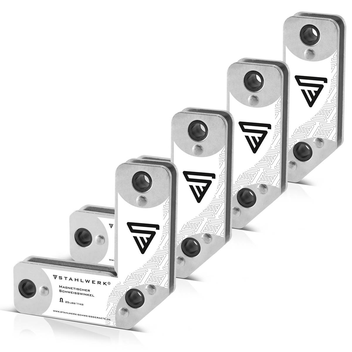 STAHLWERK Schweißwinkel 4er Set Magnet 11,3kg 25lbs Schweißmagnet Magnetwinkel
