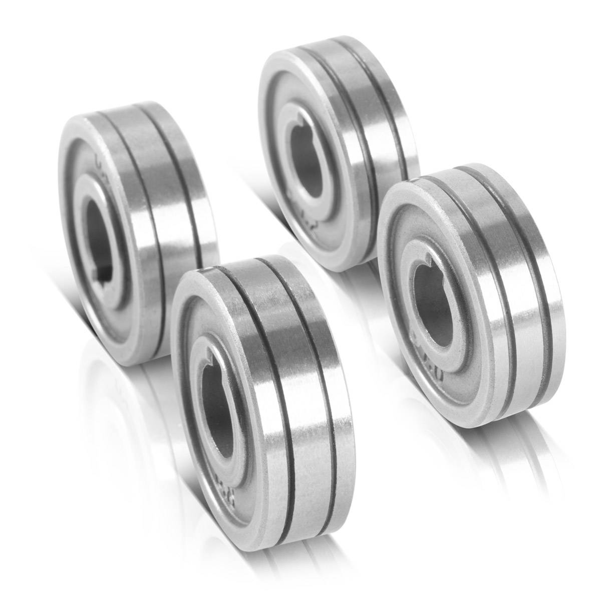 STAHLWERK Drahtführungsrolle 4er Set 0,6 / 0,8 mm 1,0 / 1,2 mm U & V Profil