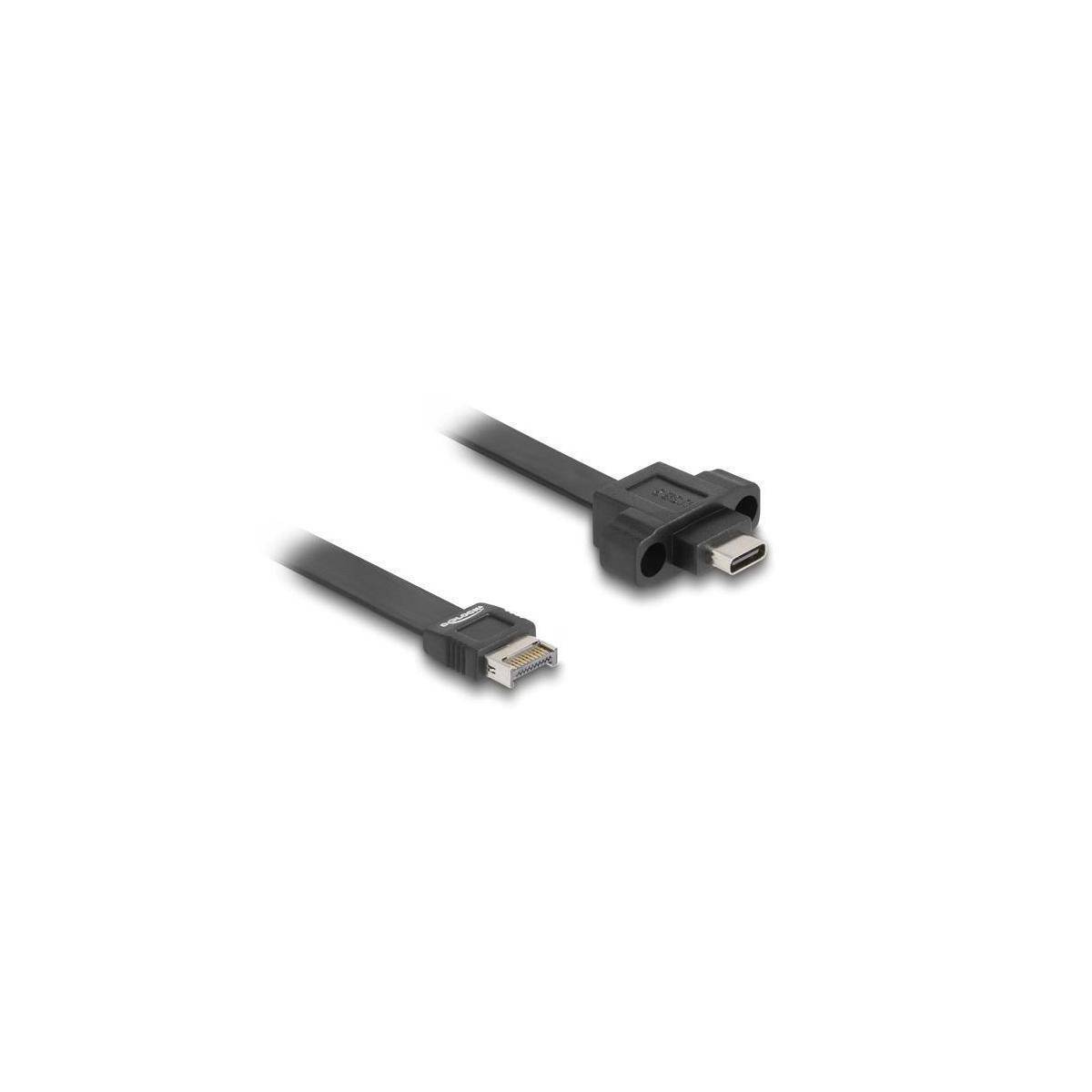 Delock USB 10 Gbps Flachbandkabel Typ-E Key A 20 Pin Stecker zu USB Type-C Buchs