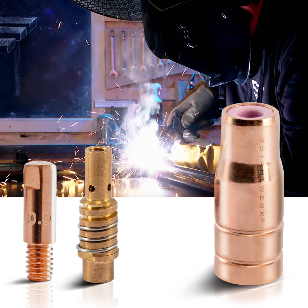 STAHLWERK FLUX Verschleißteile Set 23-tlg AK15/MB15 AK14/MB14 0,9 mm