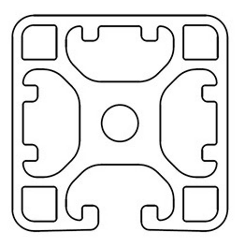 Design-Aluminiumprofil 40x40L 3 Nuten verdeckt I-Typ Nut 8 (leicht), silber eloxiert. Aluminium Profil 40x40 Alu Profil 40 x 40 Systemprofil 1620mm