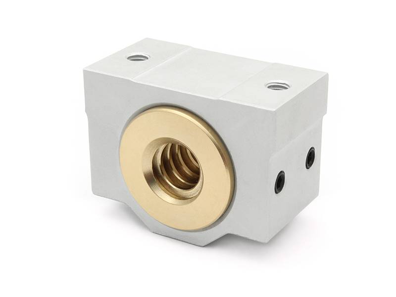 Trapezgewindemutter 12x6 P3 R Rotguss mit Aluminiumgehäuse / Easy-Mechatronics - System 1216A/1216B