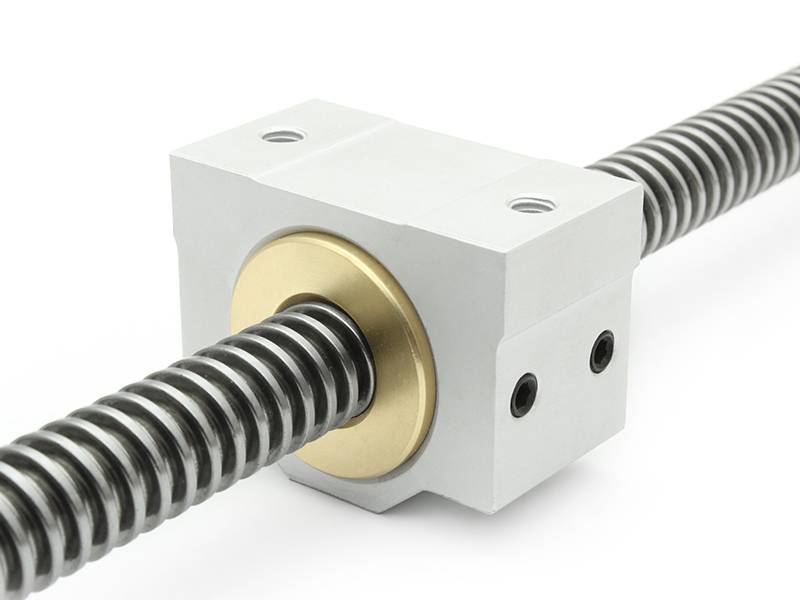 Trapezgewindemutter 12x6 P3 R Rotguss mit Aluminiumgehäuse / Easy-Mechatronics - System 1216A/1216B