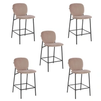 BARHOCKER CELDA - Menge: 5, Farbe: Samt Hellbraun BARHOCKER CELDA - Menge: 5, Farbe: Samt Hellbraun