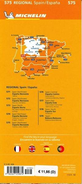 Spain Northwest - Castilla y - León Madrid Regional Map 575