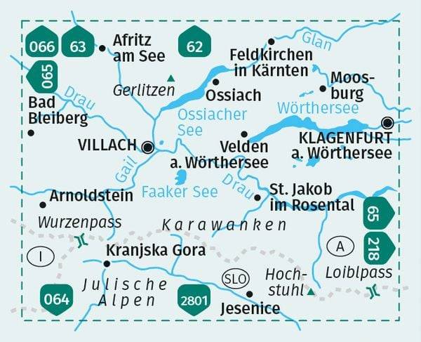 KOMPASS Wanderkarte 61 Wörthersee, Karawanken West 1:50.000