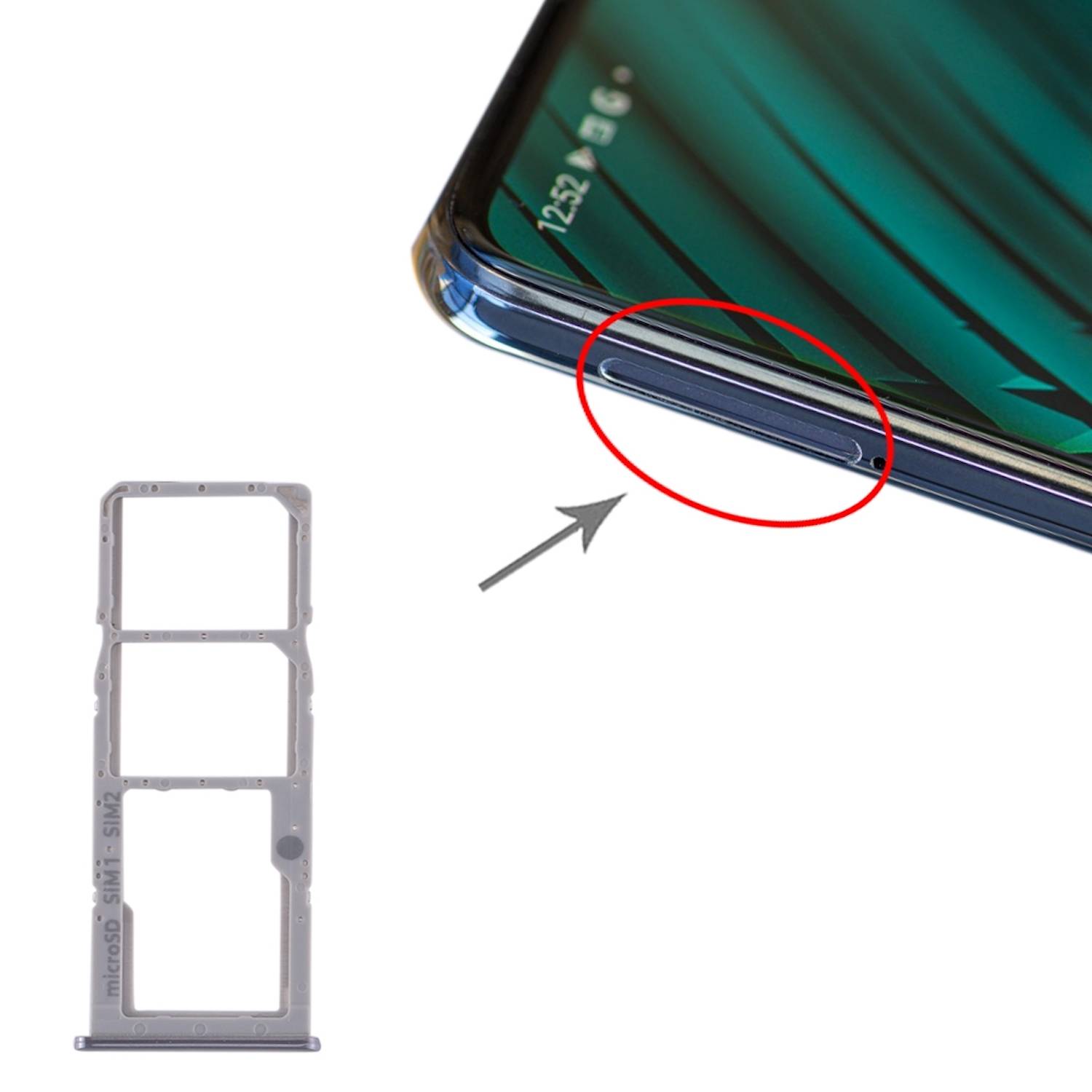 Sim Karten Halter für Samsung Galaxy A51 A71 Silber Card Tray Micro SD