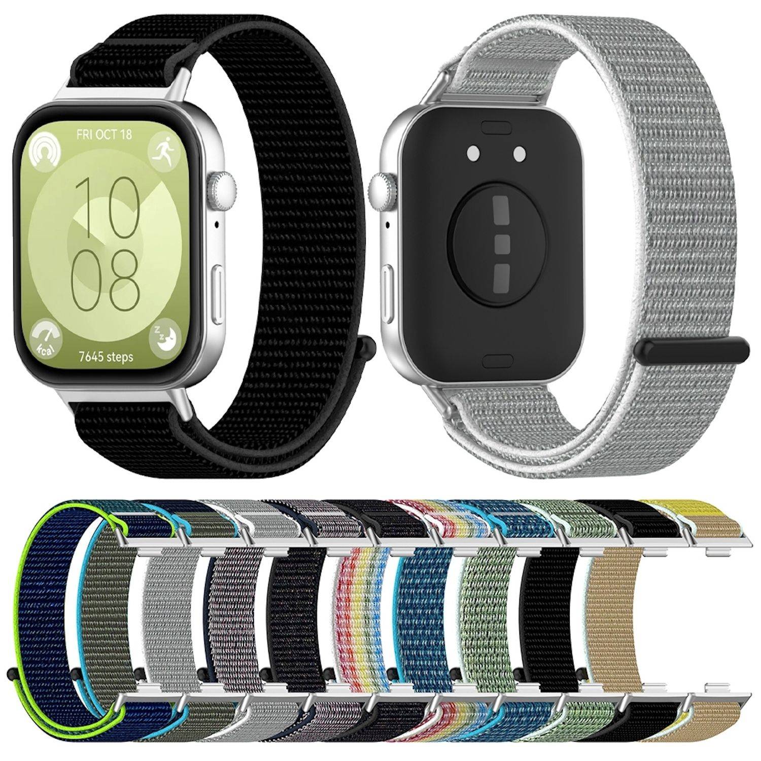 Für Huawei Watch Fit 3 Elastisches Nylon Klettverschluss Arm Band M1