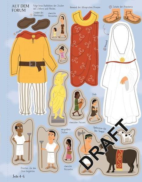 Mein Anzieh-Stickerbuch: Bei den Römern