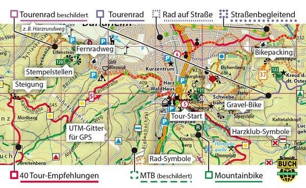 Fahrradkarte Harz 1 : 50 000