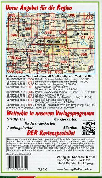 Radwander- und Wanderkarte Chemnitz und Umgebung 1 : 35 000