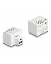 Delock Keystone Lademodul USB Typ-A C PD 20 W weiß