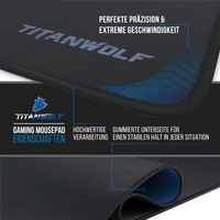Titanwolf XL Speed Gaming Mauspad - 44 x 35 x 0,3 cm Mousepad / Präzision und Geschwindigkeit Titanwolf XL Speed Gaming Mauspad - 44 x 35 x 0,3 cm Mousepad / Präzision und Geschwindigkeit