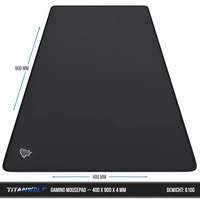 Titanwolf Gaming Mauspad XXL, glattes Stoffgewebe, Speed Mousepad 900x400mm große Fläche, kleines Logo rechts Titanwolf Gaming Mauspad XXL, glattes Stoffgewebe, Speed Mousepad 900x400mm große Fläche, kleines Logo rechts