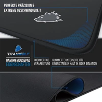 Titanwolf Gaming Mauspad XXL, glattes Stoffgewebe, Speed Mousepad 900x400mm große Fläche, kleines Logo rechts Titanwolf Gaming Mauspad XXL, glattes Stoffgewebe, Speed Mousepad 900x400mm große Fläche, kleines Logo rechts