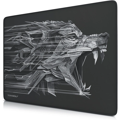 Titanwolf Gaming Mauspad XL, 440 x 350mm Mousepad mit Stoffoberfläche, Gummierte Rückseite, Wolfsmotiv Titanwolf Gaming Mauspad XL, 440 x 350mm Mousepad mit Stoffoberfläche, Gummierte Rückseite, Wolfsmotiv