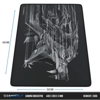 Titanwolf Gaming Mauspad XL, 440 x 350mm Mousepad mit Stoffoberfläche, Gummierte Rückseite, Wolfsmotiv Titanwolf Gaming Mauspad XL, 440 x 350mm Mousepad mit Stoffoberfläche, Gummierte Rückseite, Wolfsmotiv