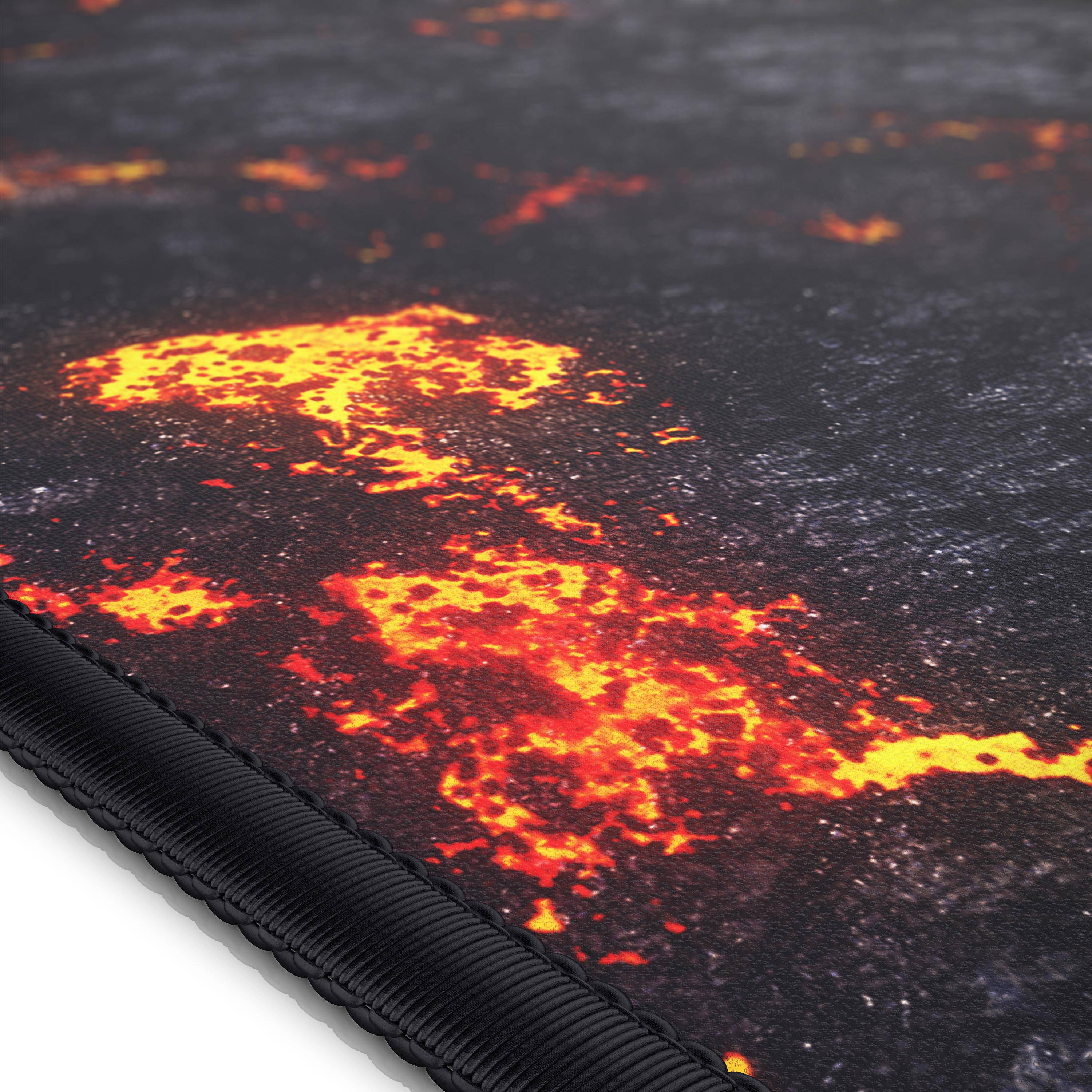 Titanwolf Gaming Mauspad XXL, glattes Stoffgewebe, Speed Mousepad 900 x 400mm große Fläche, Lavamotiv