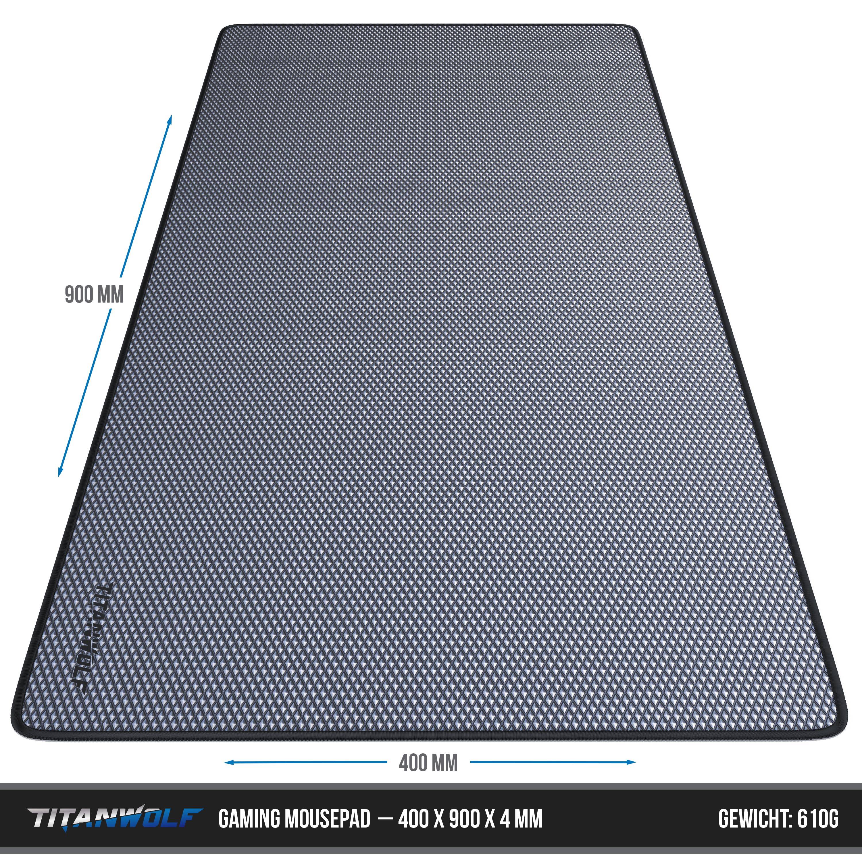 Titanwolf Gaming Mauspad XXL, glattes Stoffgewebe, Speed Mousepad 900 x 400mm große Fläche, Diamantmotiv