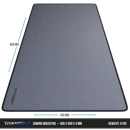 Titanwolf Gaming Mauspad XXL, glattes Stoffgewebe, Speed Mousepad 900 x 400mm große Fläche, Diamantmotiv Titanwolf Gaming Mauspad XXL, glattes Stoffgewebe, Speed Mousepad 900 x 400mm große Fläche, Diamantmotiv