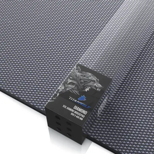 Titanwolf Gaming Mauspad XXL, glattes Stoffgewebe, Speed Mousepad 900 x 400mm große Fläche, Diamantmotiv Titanwolf Gaming Mauspad XXL, glattes Stoffgewebe, Speed Mousepad 900 x 400mm große Fläche, Diamantmotiv