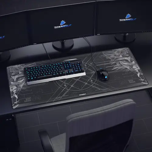 Titanwolf Gaming Mauspad XXL, glattes Stoffgewebe, Speed Mousepad 900 x 400mm große Fläche, HUD Motiv Titanwolf Gaming Mauspad XXL, glattes Stoffgewebe, Speed Mousepad 900 x 400mm große Fläche, HUD Motiv