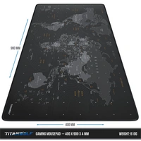 Titanwolf Gaming Mauspad XXL, glattes Stoffgewebe, Speed Mousepad 900 x 400mm große Fläche, Globus Titanwolf Gaming Mauspad XXL, glattes Stoffgewebe, Speed Mousepad 900 x 400mm große Fläche, Globus