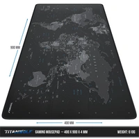 Titanwolf Gaming Mauspad XXL, glattes Stoffgewebe, Speed Mousepad, 900 x 400mm große Fläche, Globus Titanwolf Gaming Mauspad XXL, glattes Stoffgewebe, Speed Mousepad, 900 x 400mm große Fläche, Globus