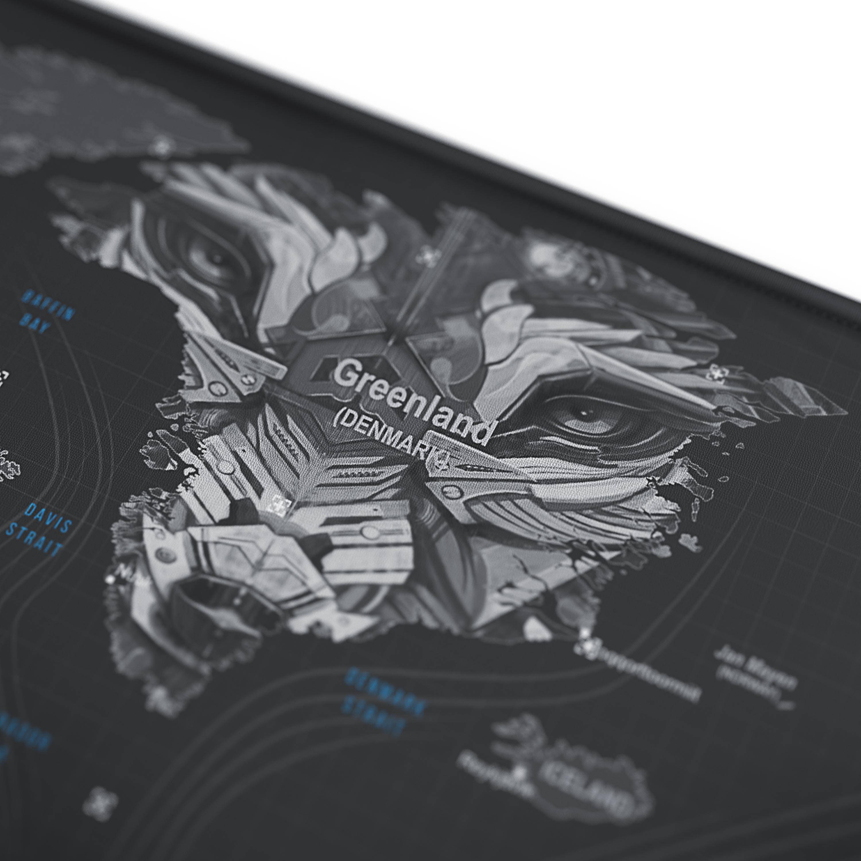 Titanwolf Gaming Mauspad XXL, glattes Stoffgewebe, Speed Mousepad, 900 x 400mm große Fläche, Globus