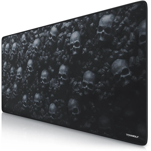Titanwolf Gaming Mauspad XXL, glattes Stoffgewebe, Speed Mousepad 900 x 400mm große Fläche, Skulls Titanwolf Gaming Mauspad XXL, glattes Stoffgewebe, Speed Mousepad 900 x 400mm große Fläche, Skulls