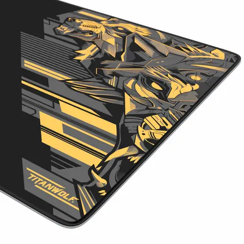 Titanwolf Gaming Mauspad XXL, glattes Stoffgewebe, Speed Mousepad 900 x 400mm große Fläche, Vector Gelb Titanwolf Gaming Mauspad XXL, glattes Stoffgewebe, Speed Mousepad 900 x 400mm große Fläche, Vector Gelb