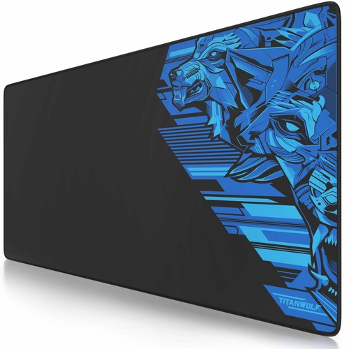 Titanwolf Gaming Mauspad XXL, glattes Stoffgewebe, Speed Mousepad 900 x 400mm große Fläche, Vector Blau Titanwolf Gaming Mauspad XXL, glattes Stoffgewebe, Speed Mousepad 900 x 400mm große Fläche, Vector Blau