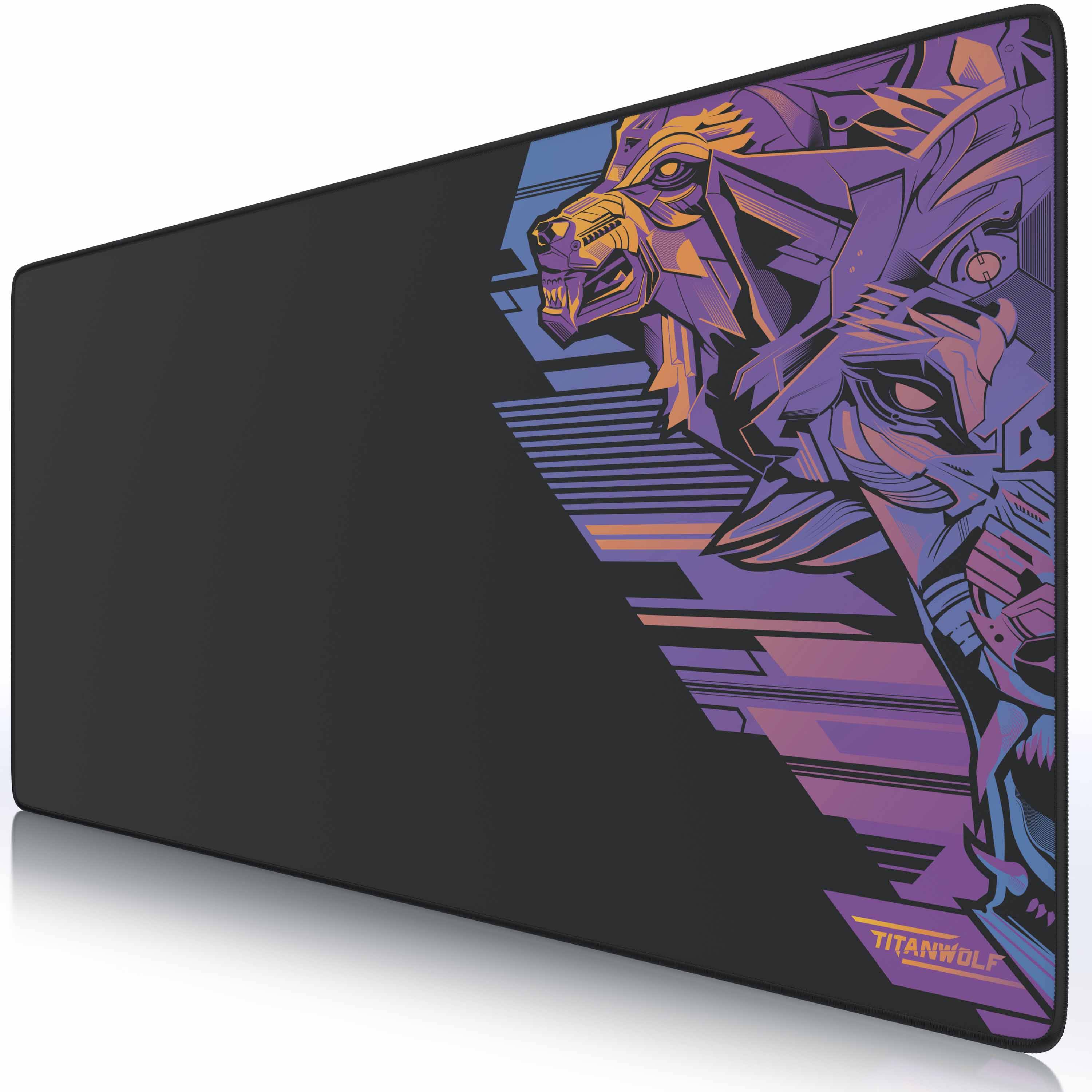 Titanwolf Gaming Mauspad XXL, glattes Stoffgewebe, Speed Mousepad 900 x 400mm große Fläche, Vector Gradient