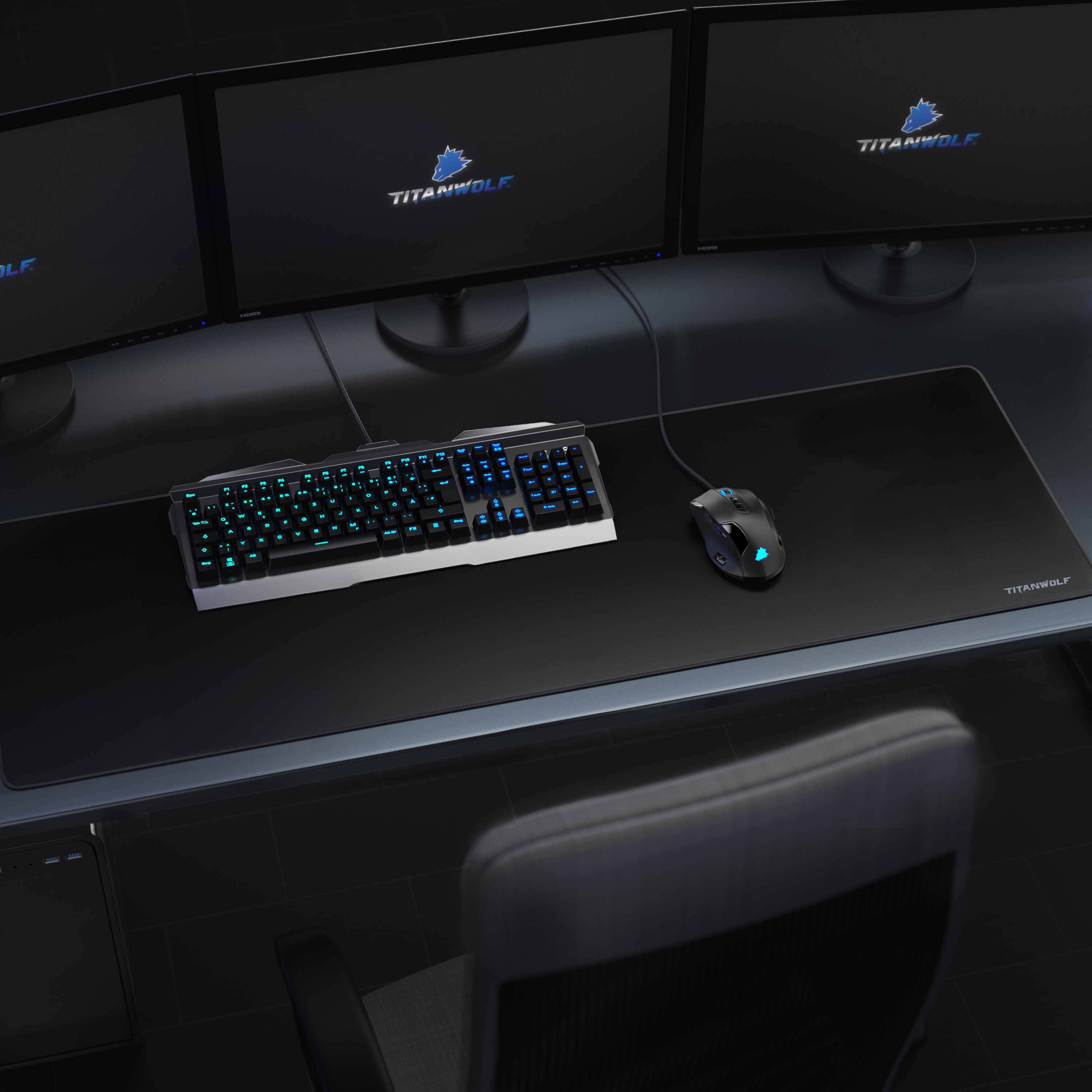 Titanwolf Gaming Mauspad, XXXL Speed Mousepad 1200 x 400 mm, Geschwindigkeit & Präzision, Alpha