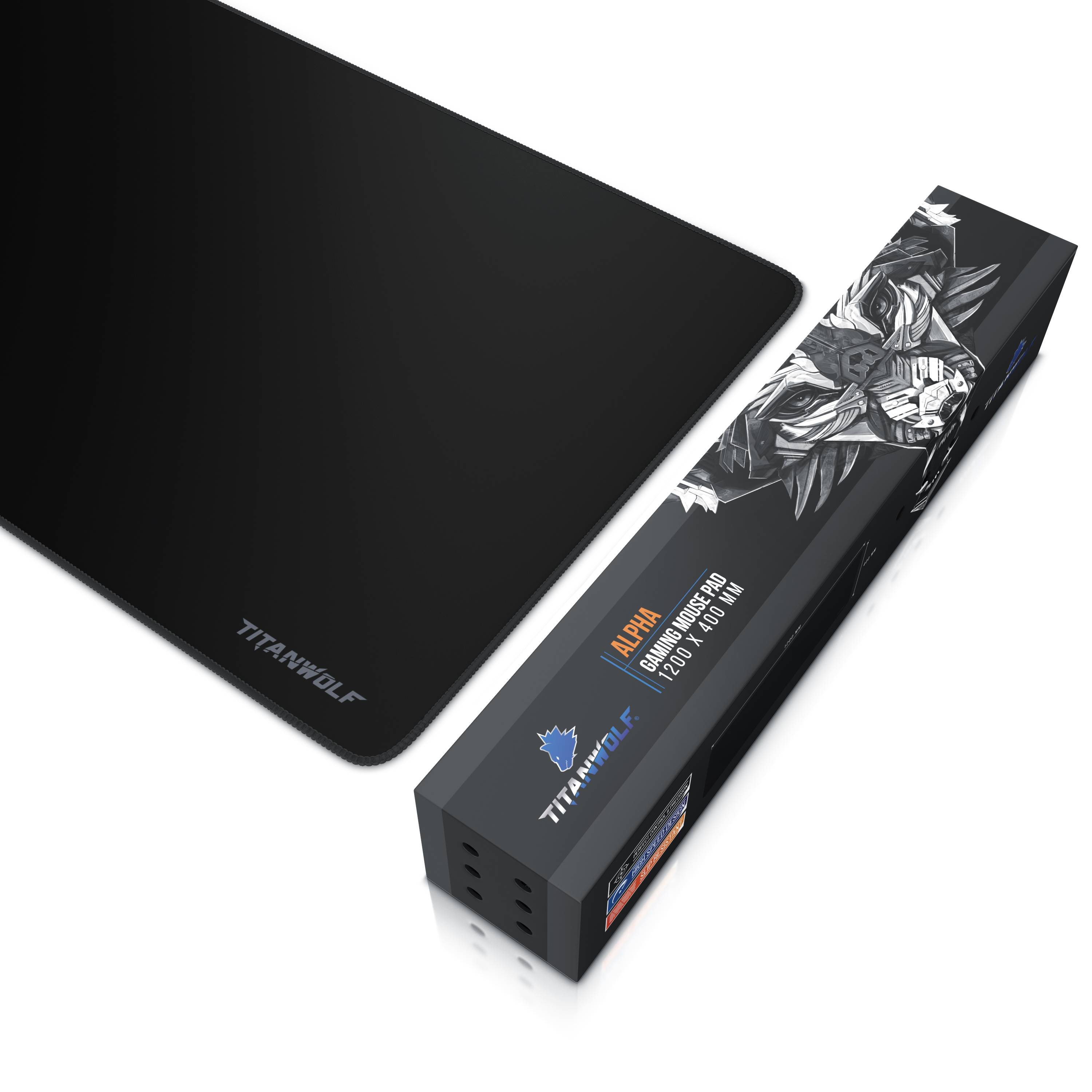 Titanwolf Gaming Mauspad, XXXL Speed Mousepad 1200 x 400 mm, Geschwindigkeit & Präzision, Alpha