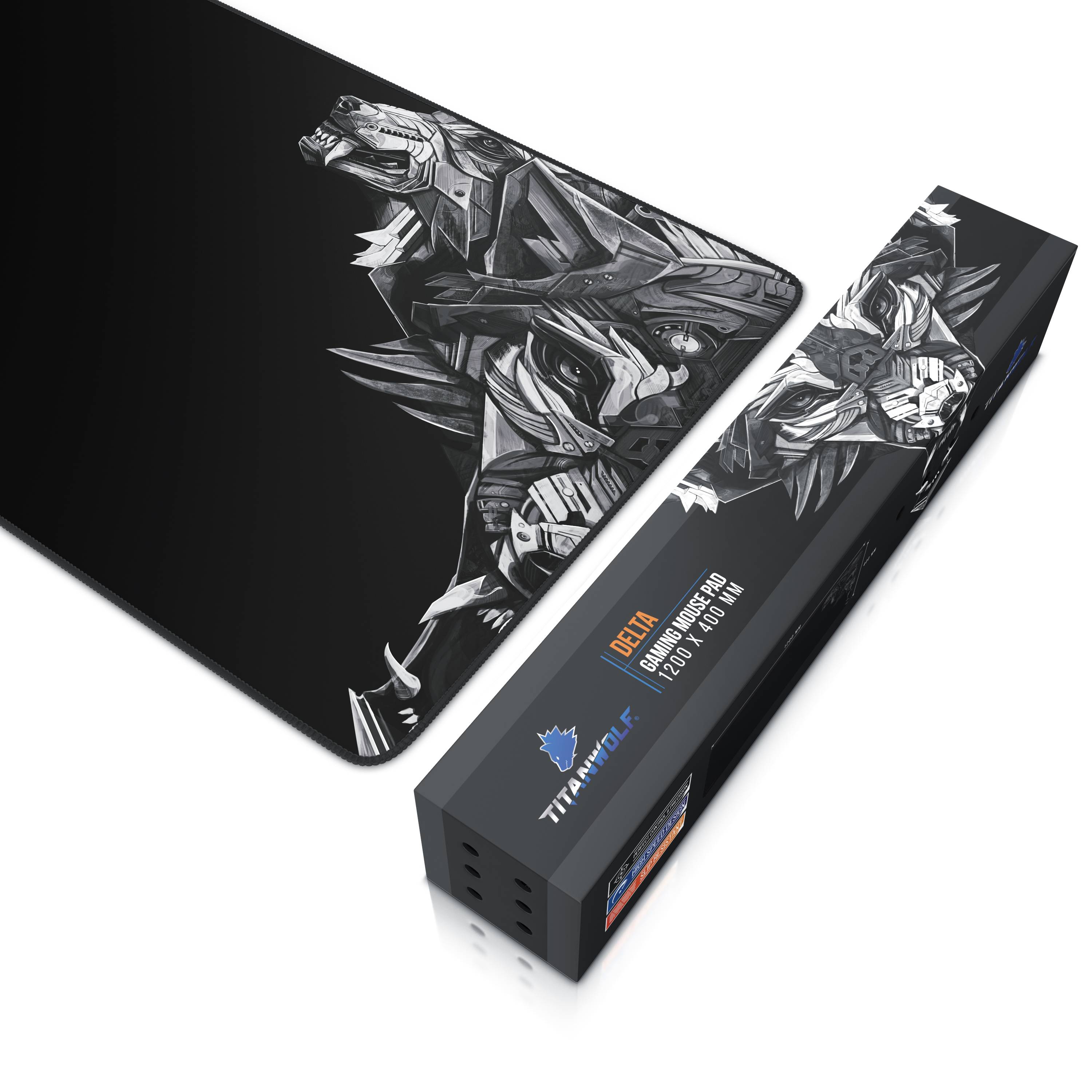 Titanwolf Gaming Mauspad, XXXL Speed Mousepad 1200 x 400 mm, Geschwindigkeit & Präzision, Delta