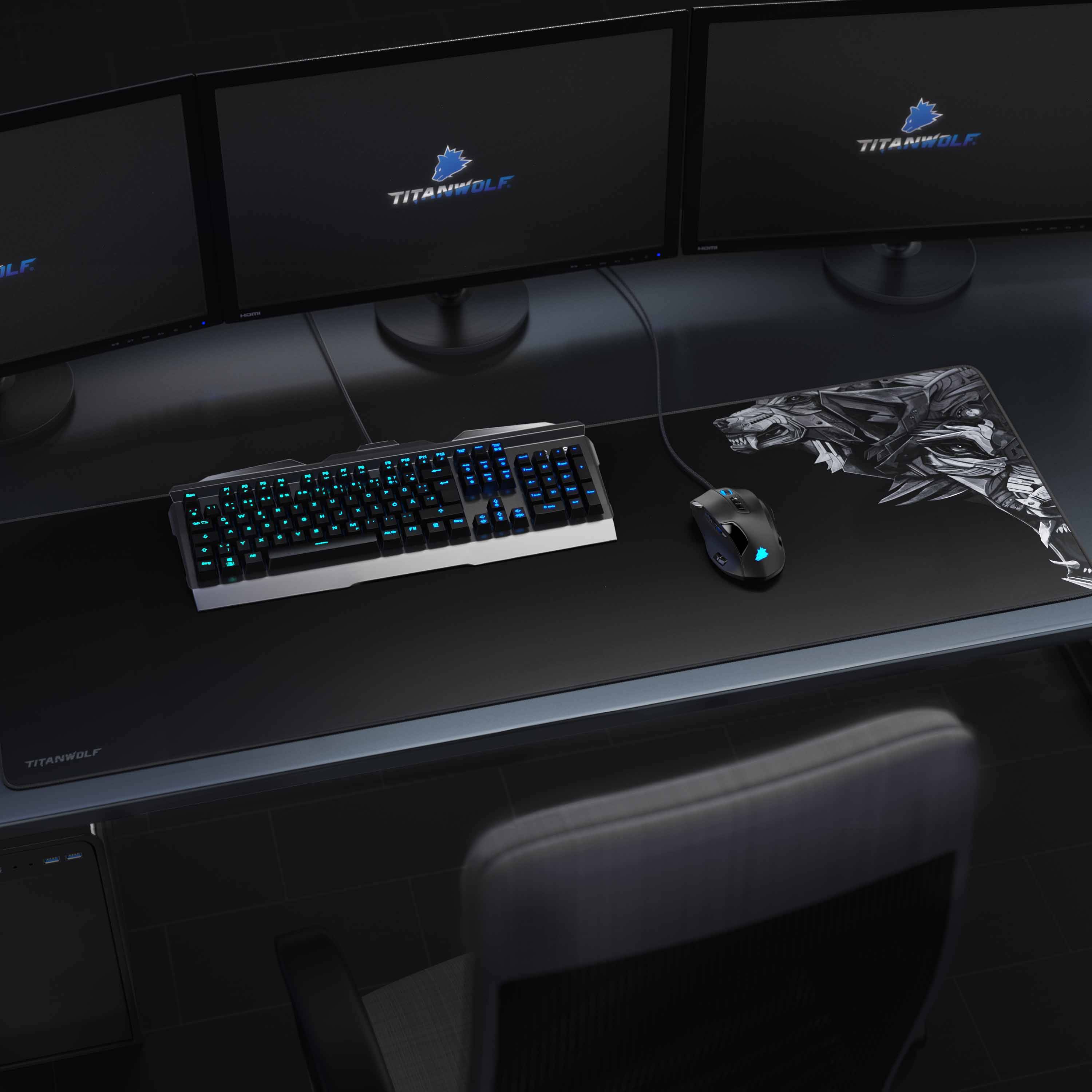 Titanwolf Gaming Mauspad, XXXL Speed Mousepad 1200 x 400 mm, Geschwindigkeit & Präzision, Delta