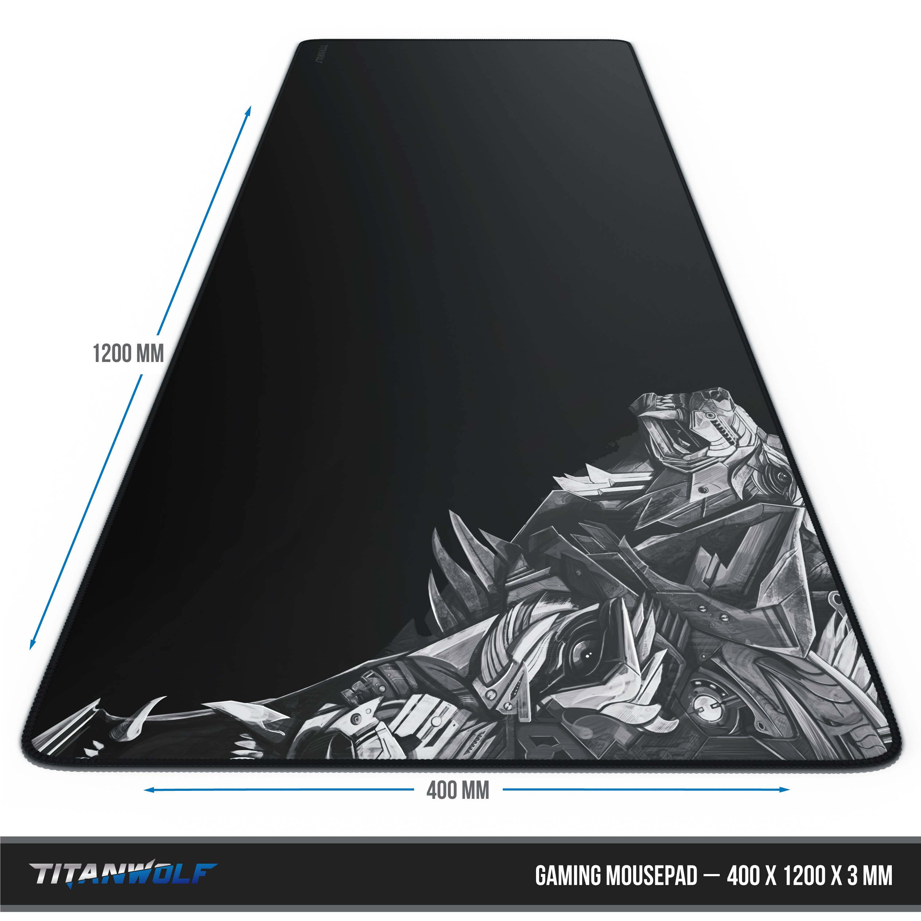 Titanwolf Gaming Mauspad, XXXL Speed Mousepad 1200 x 400 mm, Geschwindigkeit & Präzision, Delta