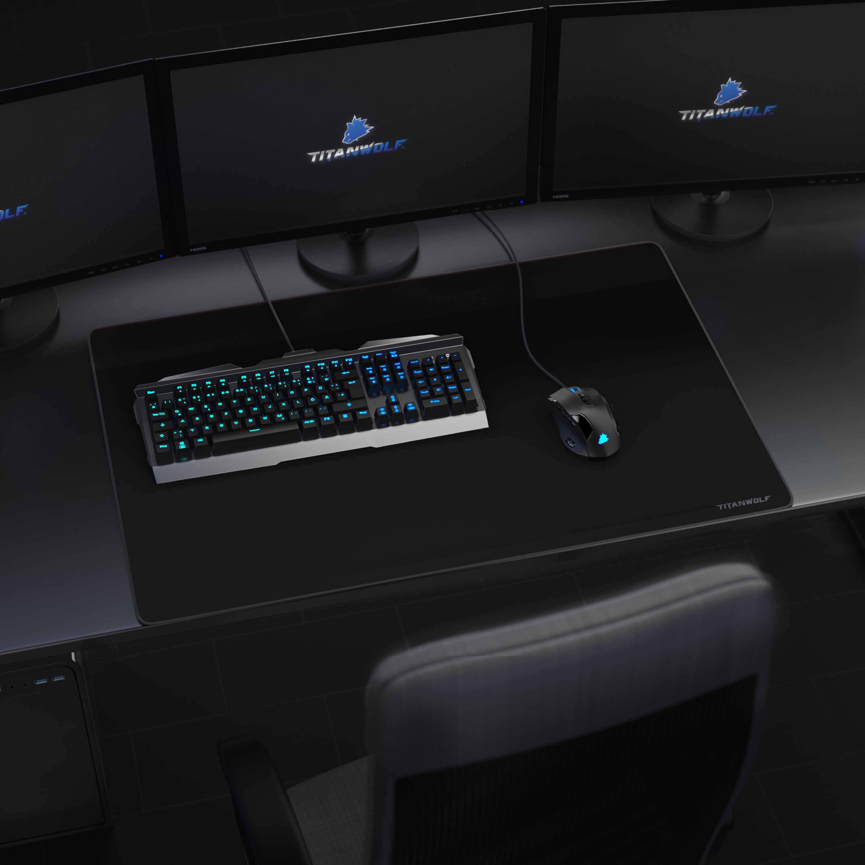 Titanwolf XXL Speed Gaming Mauspad aus Mircofaser Mousepad 900 x 600 mm / Schreibtischunterlage