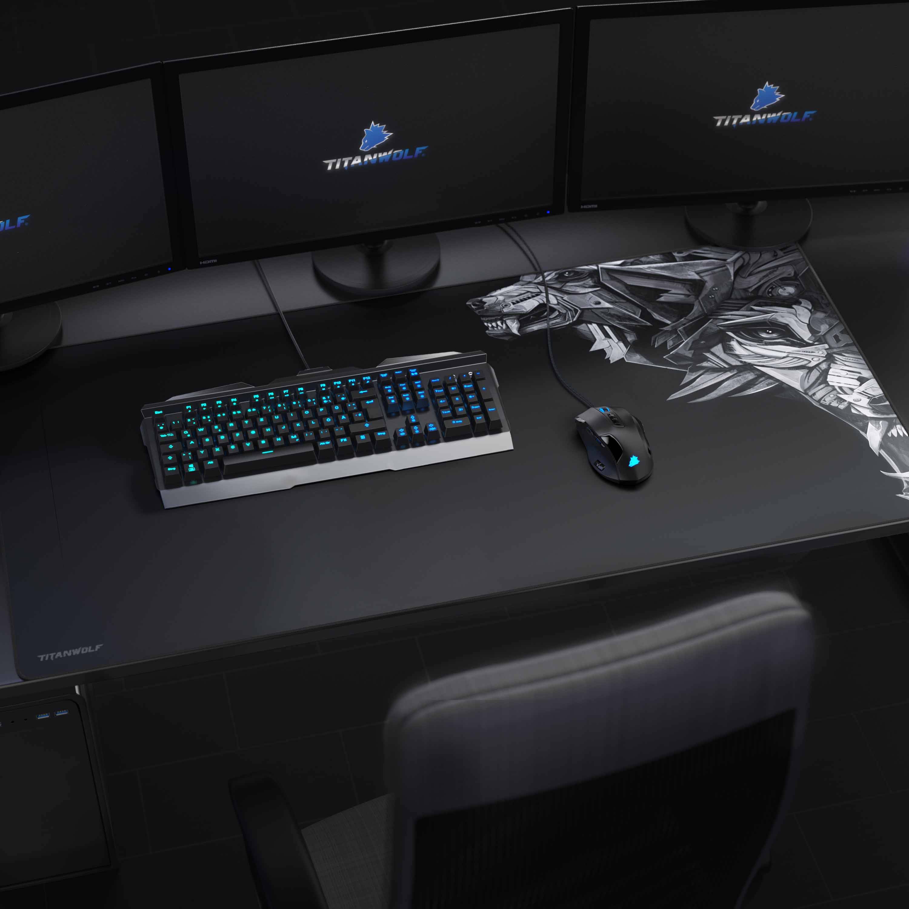 Titanwolf Gaming Mauspad, XXXL Speed Mousepad 1200 x 600 mm, Geschwindigkeit & Präzision, Delta