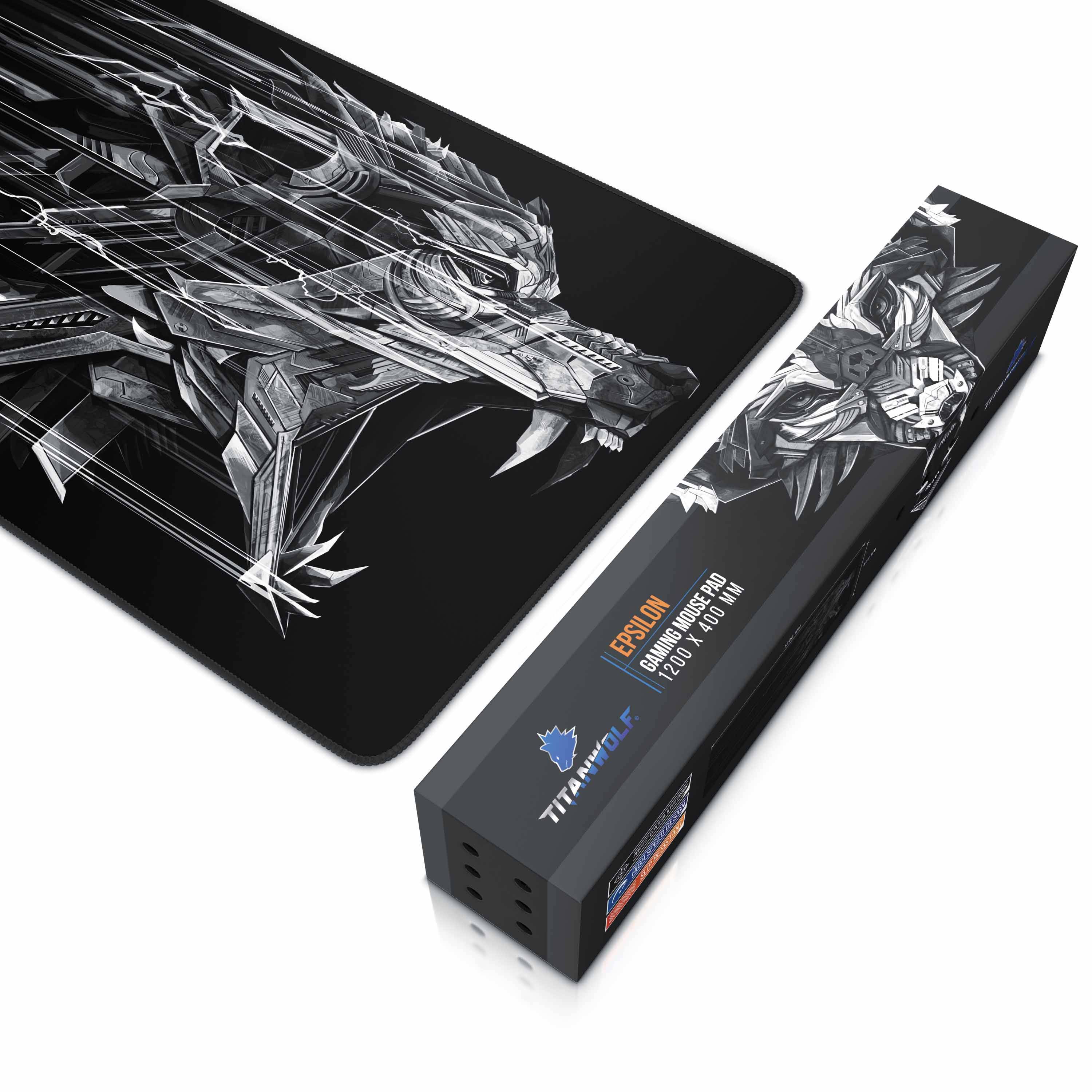 Titanwolf Gaming Mauspad, XXXL Speed Mousepad 1200 x 400 mm, Geschwindigkeit & Präzision, Epsilon